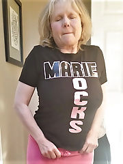 Hot granny MarieRocks changes in and out of clothes